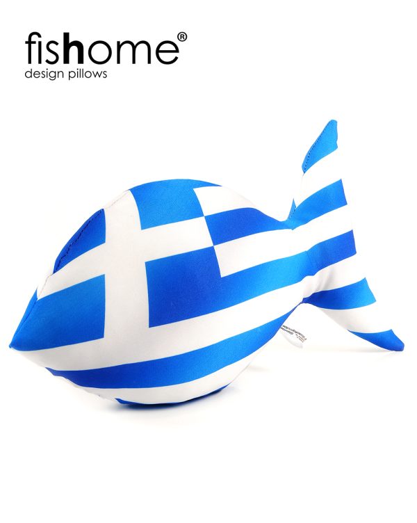 Greek flag fish pillow / Ελληνική σημαία ψάρι μαξιλάρι
