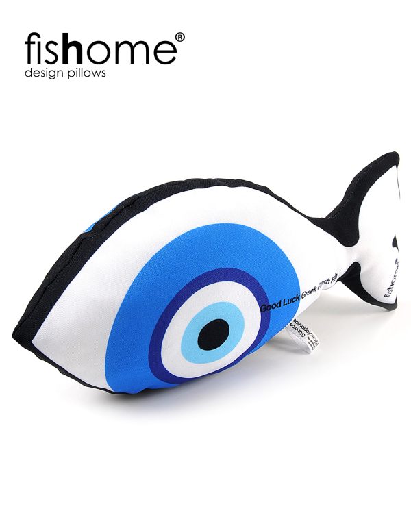 Greek eye minimal fish pillow / Ψάρι μάτι minimal μαξιλάρι