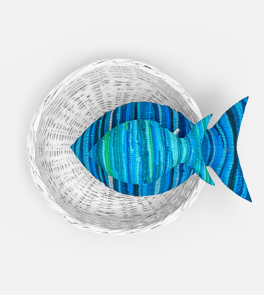 Kourelloo Print Blue fish pillows