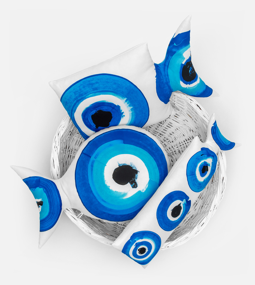 Aqua mati geometry fish pillows